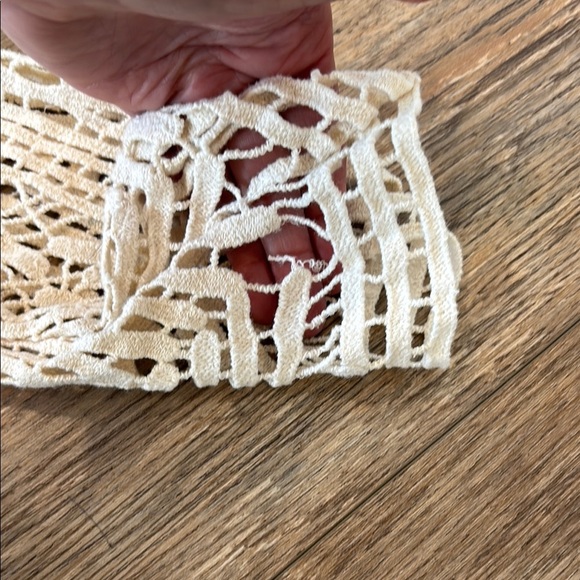 Ecote Anthropologie Studded Crochet Knit White Boho Top Lace 100% Cotton XS - Picture 7 of 12